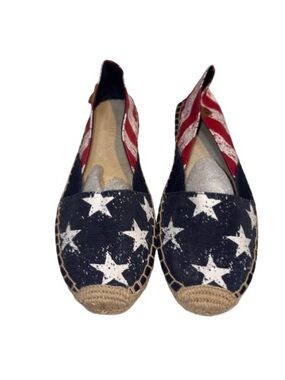 Sperry Cape Stars and Stripes espadrilles in a distressed American flag pattern.